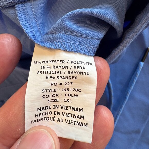 Jaanuu Women's Scrub Jogger Pant- CEIL BLUE- 1XL - Picture 4 of 5